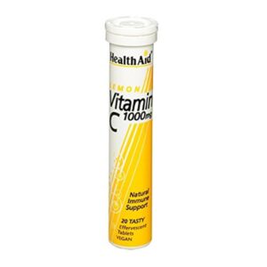 Health Aid Vitamin C 1000mg Lemon Tablet, 20tabs