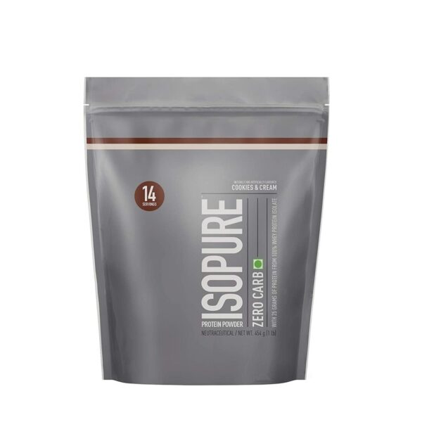 Isopure Zero Carb 100% Whey Protein Isolate Cookies & Cream Powder, 1lbs