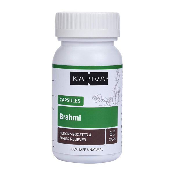 Kapiva 100% Natural Brahmi capsule Helps Sharpen Memory Combats Stress And Sleep Related Problems, 60caps