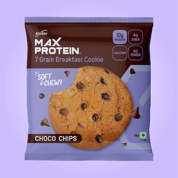 RiteBite Protein Choco Chips Cookies, 55gm