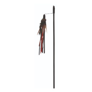 Trixie Playing Rod with Leather Straps & Feathers, 1piece