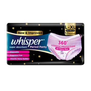 Whisper Super Absorbent Period Panty L-XL, 12panties