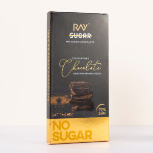 RAY No Sugar 72% Dark Couverture Chocolate, 80gm